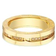 Anel Bzero Bvlgari Com Cristais Dourado